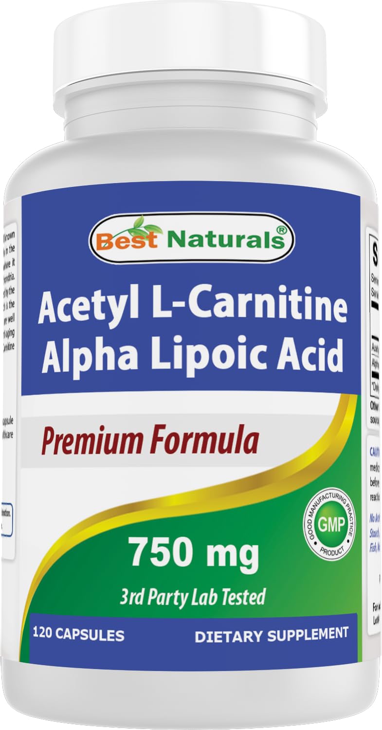 Best Naturals Acetyl L-Carnitine Alpha Lipoic Acid 750 mg - 120 Capsules