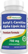 Best Naturals Acetyl L-Carnitine Alpha Lipoic Acid 750 mg - 120 Capsules
