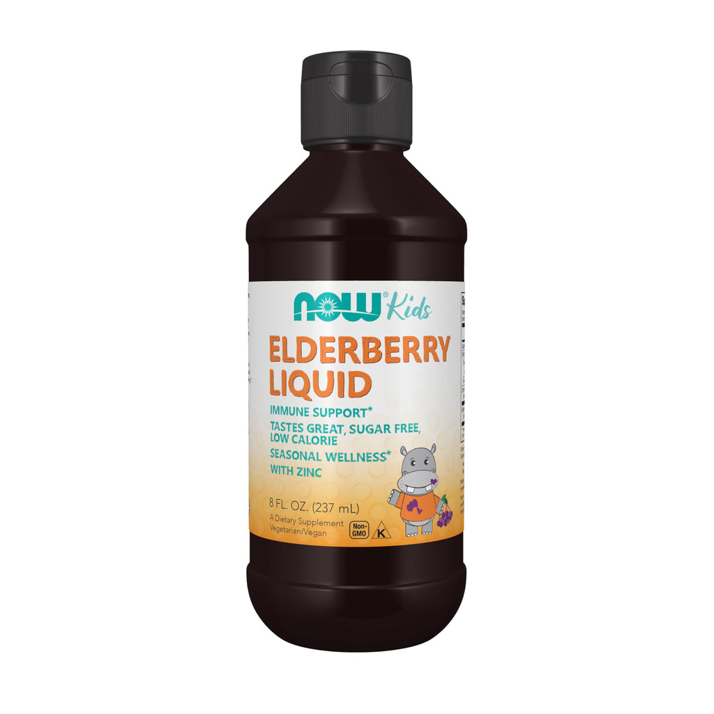 NOW Elderberry Liquid for Kids with Zinc - 8 fl oz