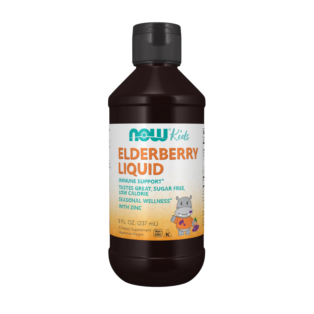 NOW Elderberry Liquid for Kids with Zinc - 8 fl oz