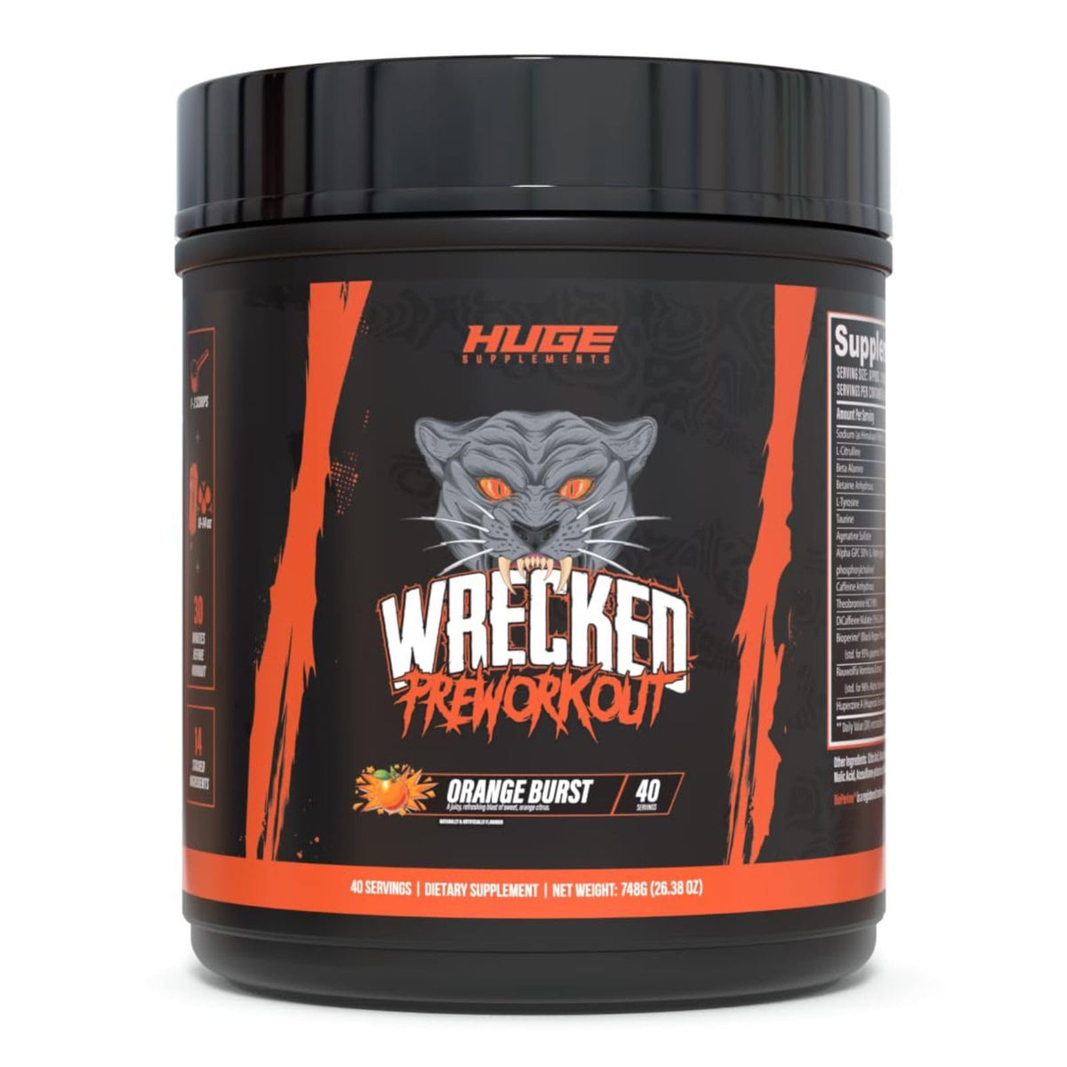 Huge Supplements Wrecked Pre Workout, Advanced Formula, Boosts