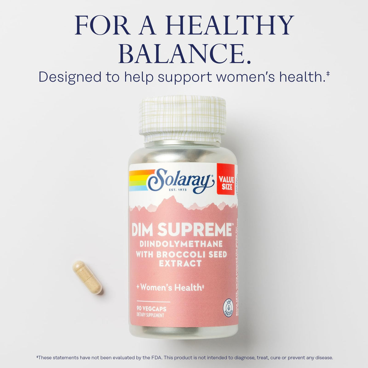 SOLARAY DIM Supreme 100 mg Women's Health - 90 Vegetarian Capsules - image 3