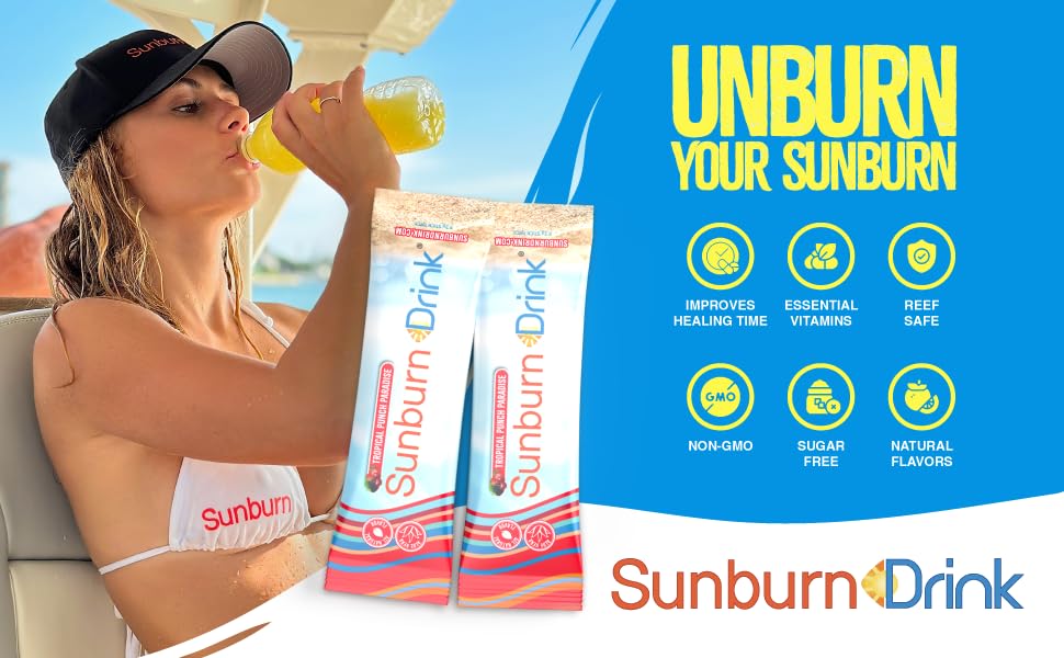 Sunburn Drink Tropical Punch Paradise Powder - 20 Packets - image 2