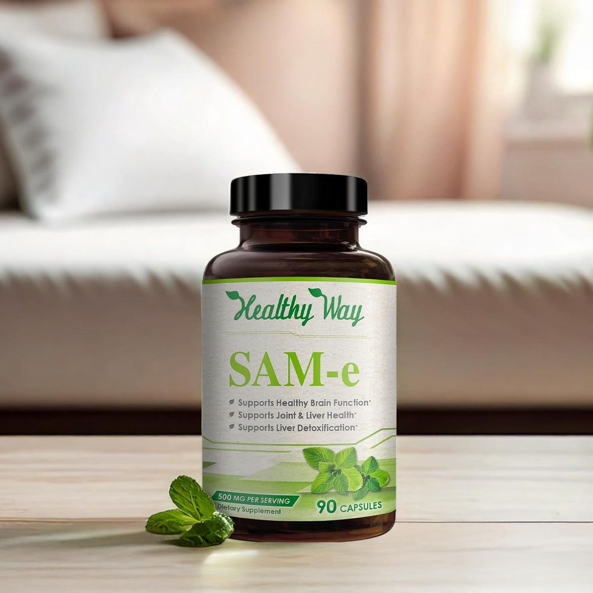 Healthy Way SAM-e 500mg Supplement Brain & Mood Support - 90 Capsules - image 9