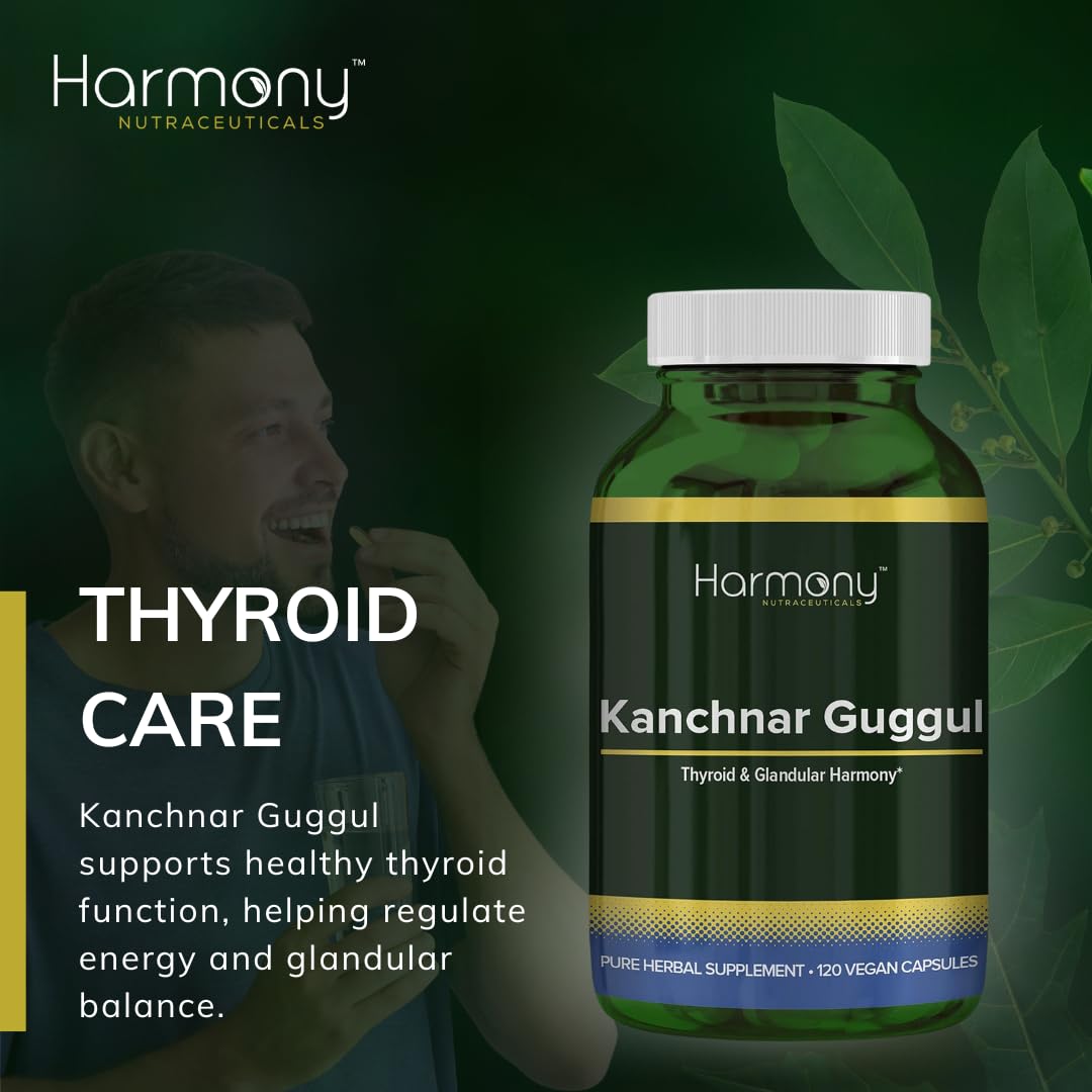 Harmony Nutraceuticals Kanchnar Guggul Thyroid Support - 120 Vegan Capsules - image 2