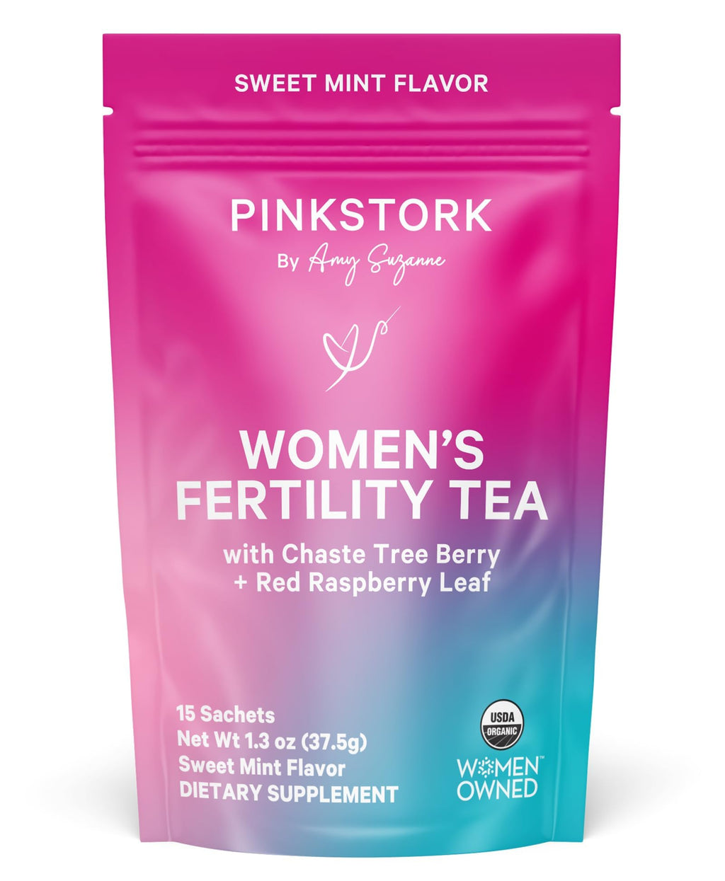 Pink Stork Fertility Tea Organic Vitex Cycle Support - 15 Sachets