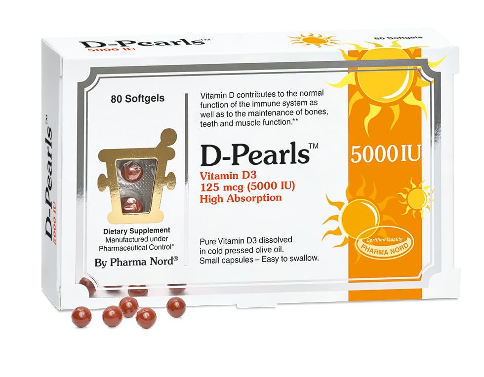 Pharma Nord D-Pearls 5000 iu (125 mcg) High Potency Vitamin D3