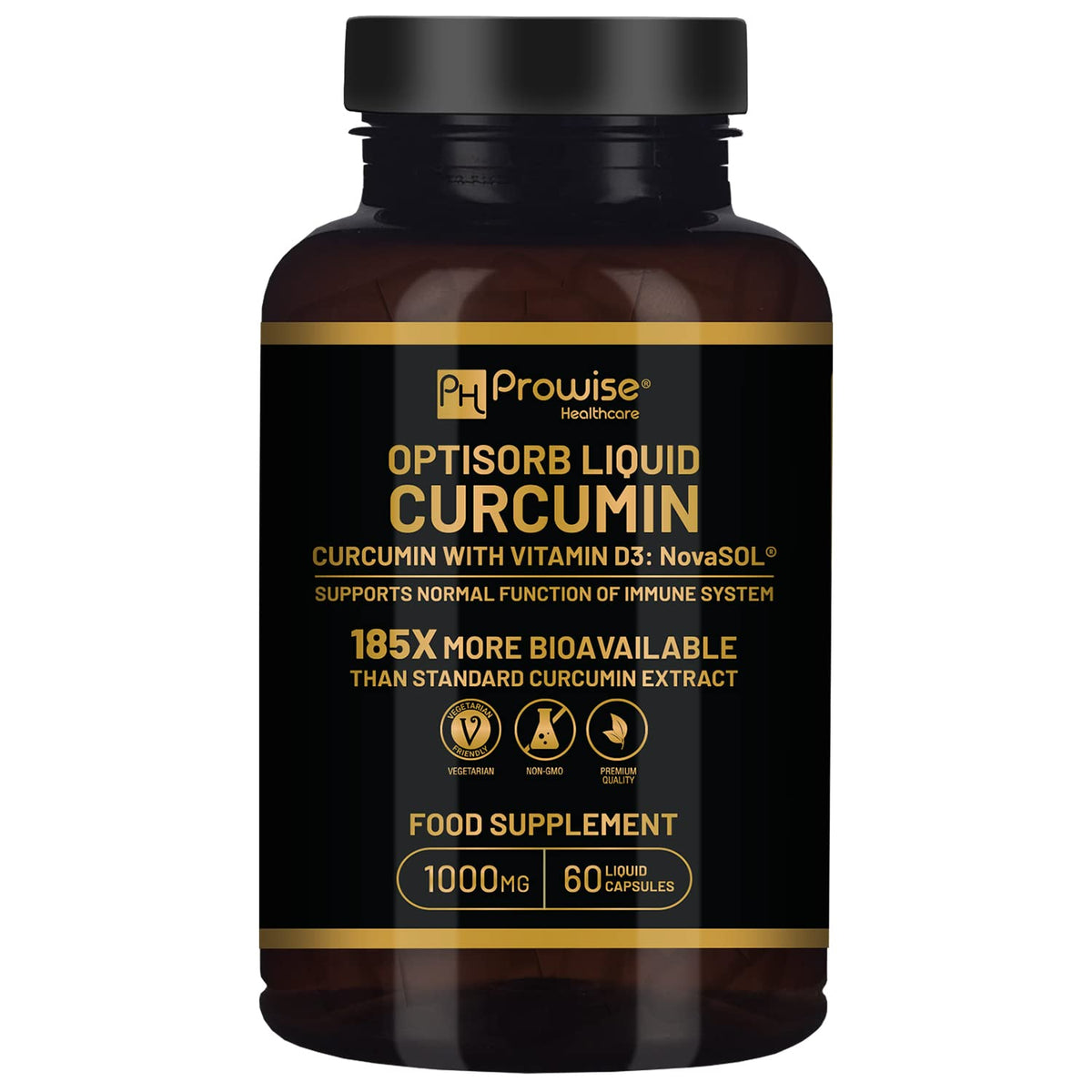 PH PROWISE Optisorb Liquid Curcumin with Vitamin D3 - 60 Liqcaps