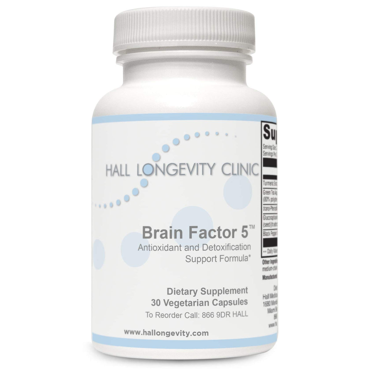 Hall Longevity Clinic Brain Factor 5 Antioxidant Support - 30 Capsules