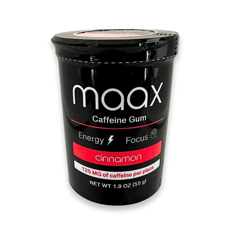 Maax Caffeine Energy Gum Focus - 125mg Cinnamon - 25 Pieces