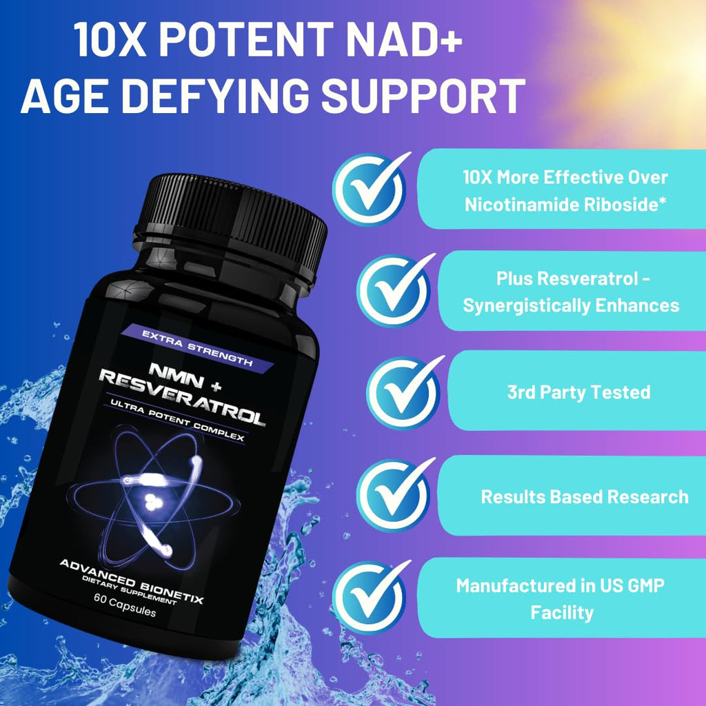 Advanced Bionetix NMN Resveratrol Betaine Capsules - 60 Count - image 2