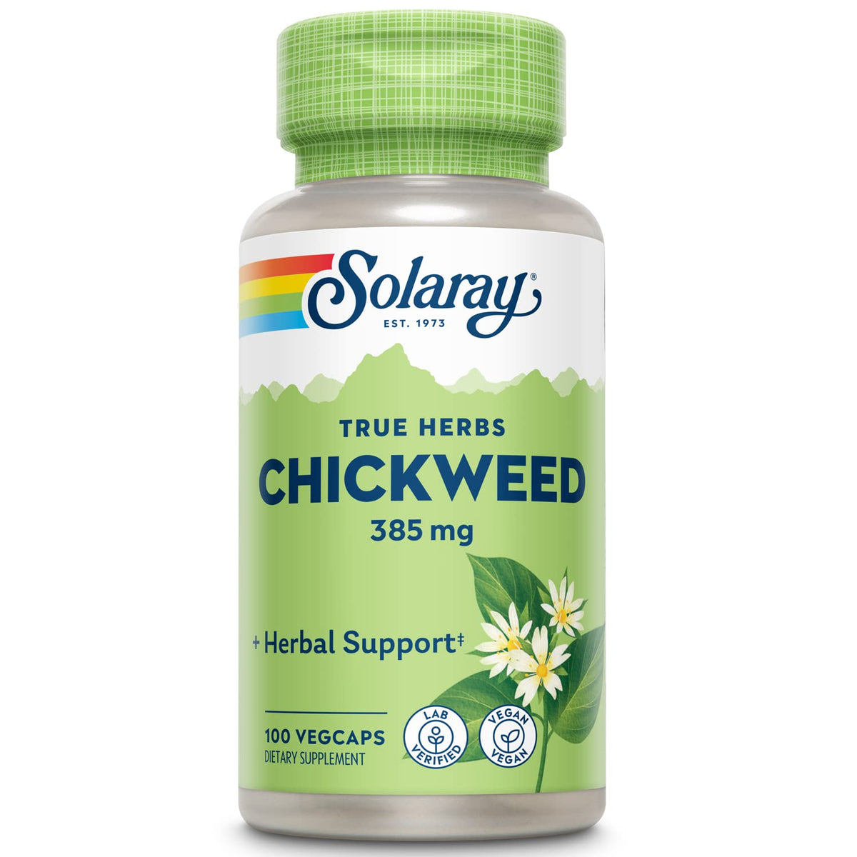 SOLARAY Chickweed 385 mg Herbal Supplement - 100 Vegetarian Capsules