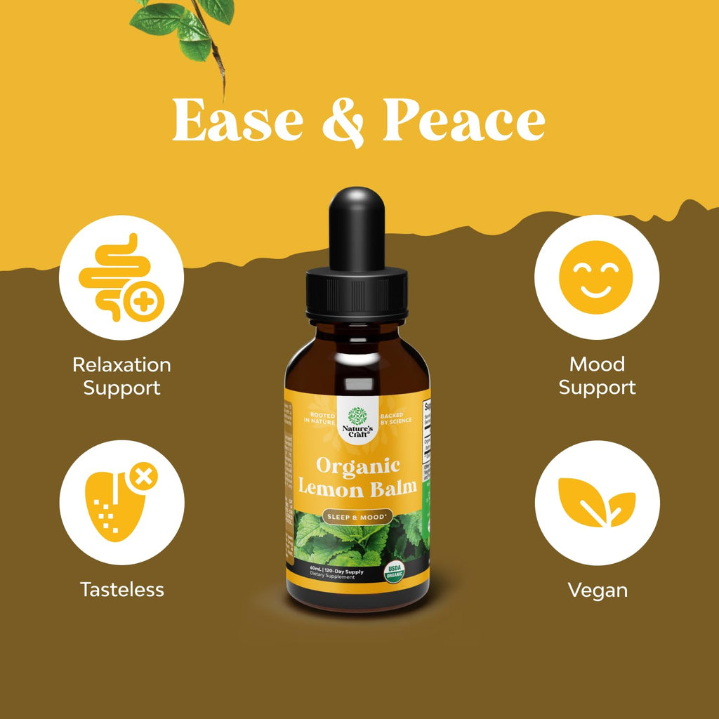 Natures Craft Organic Lemon Balm Leaf Liquid Extract for Immune