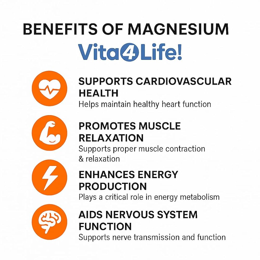 Vita4Life Magnesium Citrate 420mg High Absorption - 240 Capsules - image 4