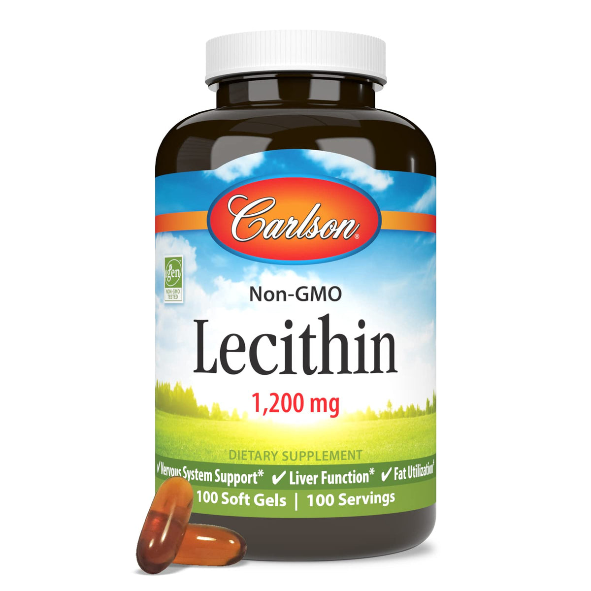 Carlson Lecithin Non-GMO 1200 mg - 100 Softgels - image 5