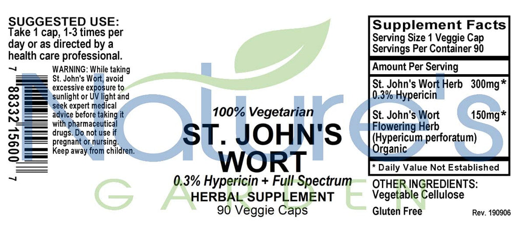 Nature's Garden Essentials St. John's Wort 450mg - 90 Vegetarian Capsules - image 7
