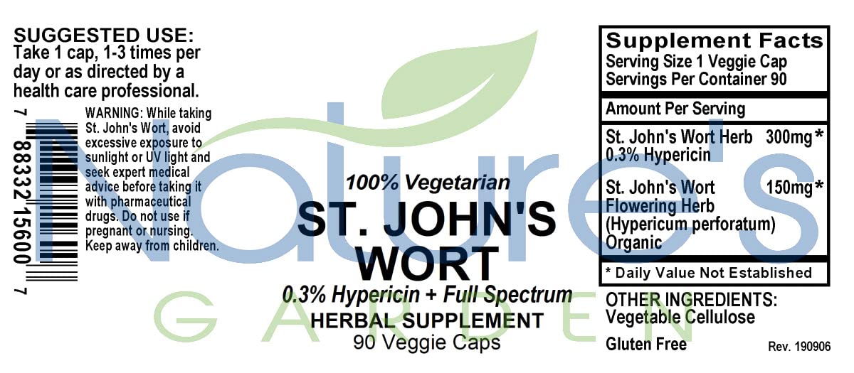 Nature's Garden Essentials St. John's Wort 450mg - 90 Vegetarian Capsules - image 7