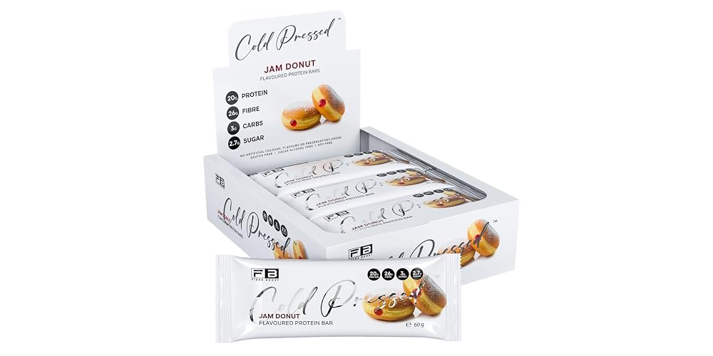 Fibre Boost Cold Pressed Jam Donut Protein Bar - 12 Count