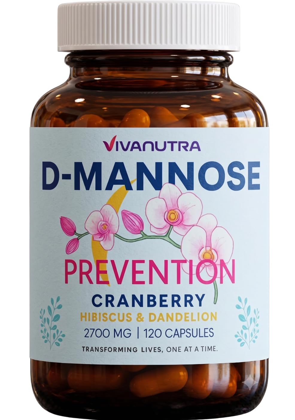 VIVANUTRA D-Mannose 2000mg with Cranberry & Hibiscus - 120 Capsules