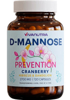 VIVANUTRA D-Mannose 2000mg with Cranberry & Hibiscus - 120 Capsules