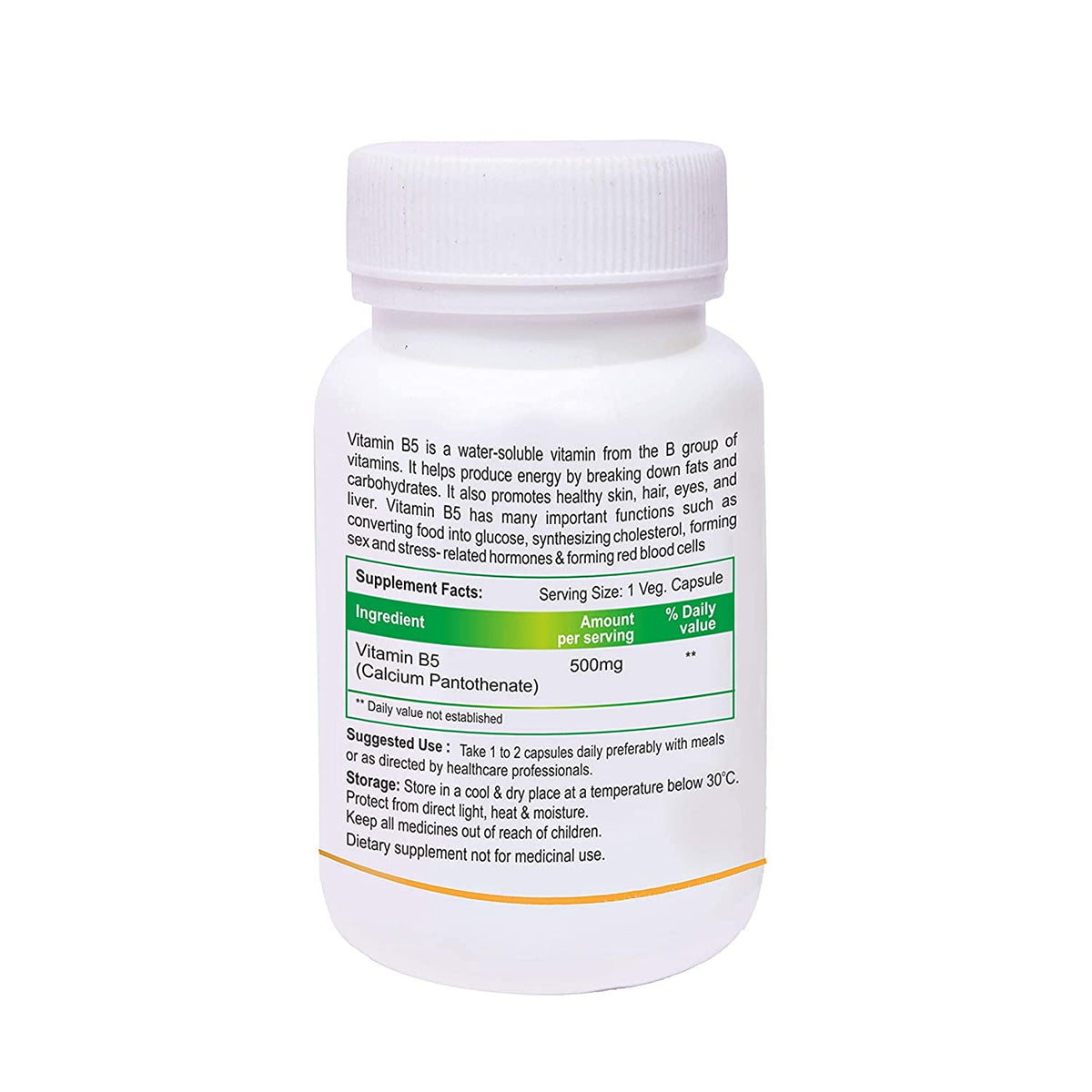 Panihari Biotrex Vitamin B5 500 mg - 60 Vegetarian Capsules - image 2