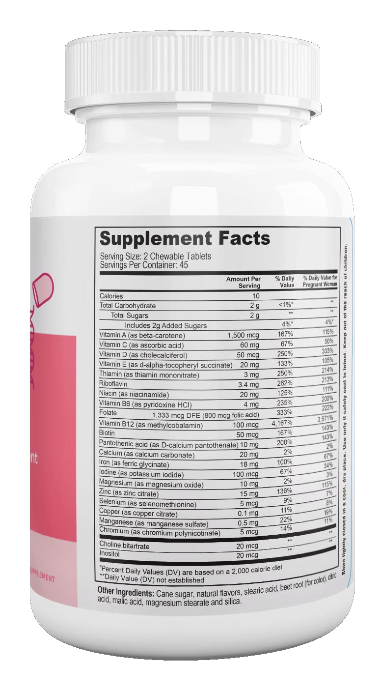 Nutri-Supreme Prenatal Vitamin Chewable with Folate - 90 Count - image 2
