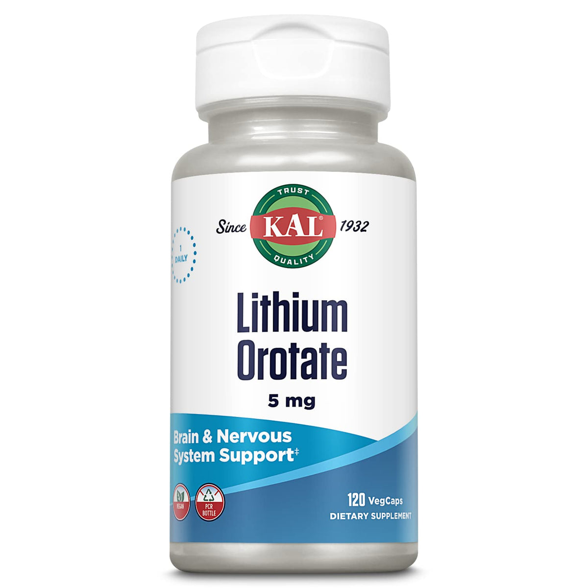 KAL Lithium Orotate 5 mg - 120 Vegetarian Capsules - image 5