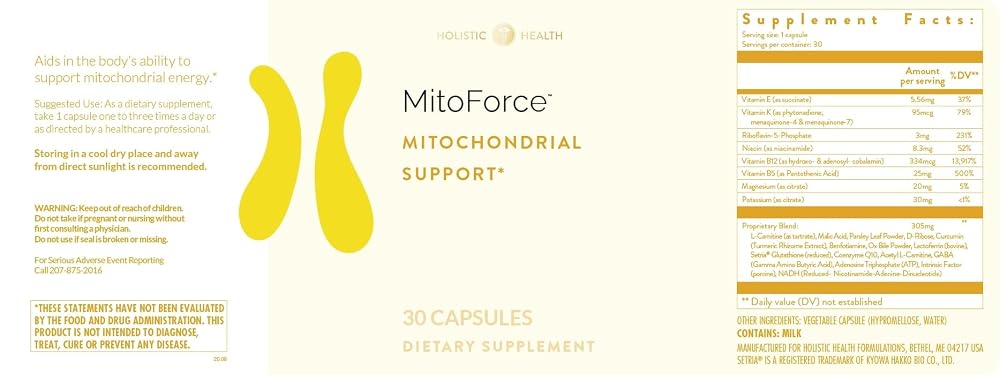 Holistic Health MitoForce Mitochondrial Support - 30 Capsules - image 4