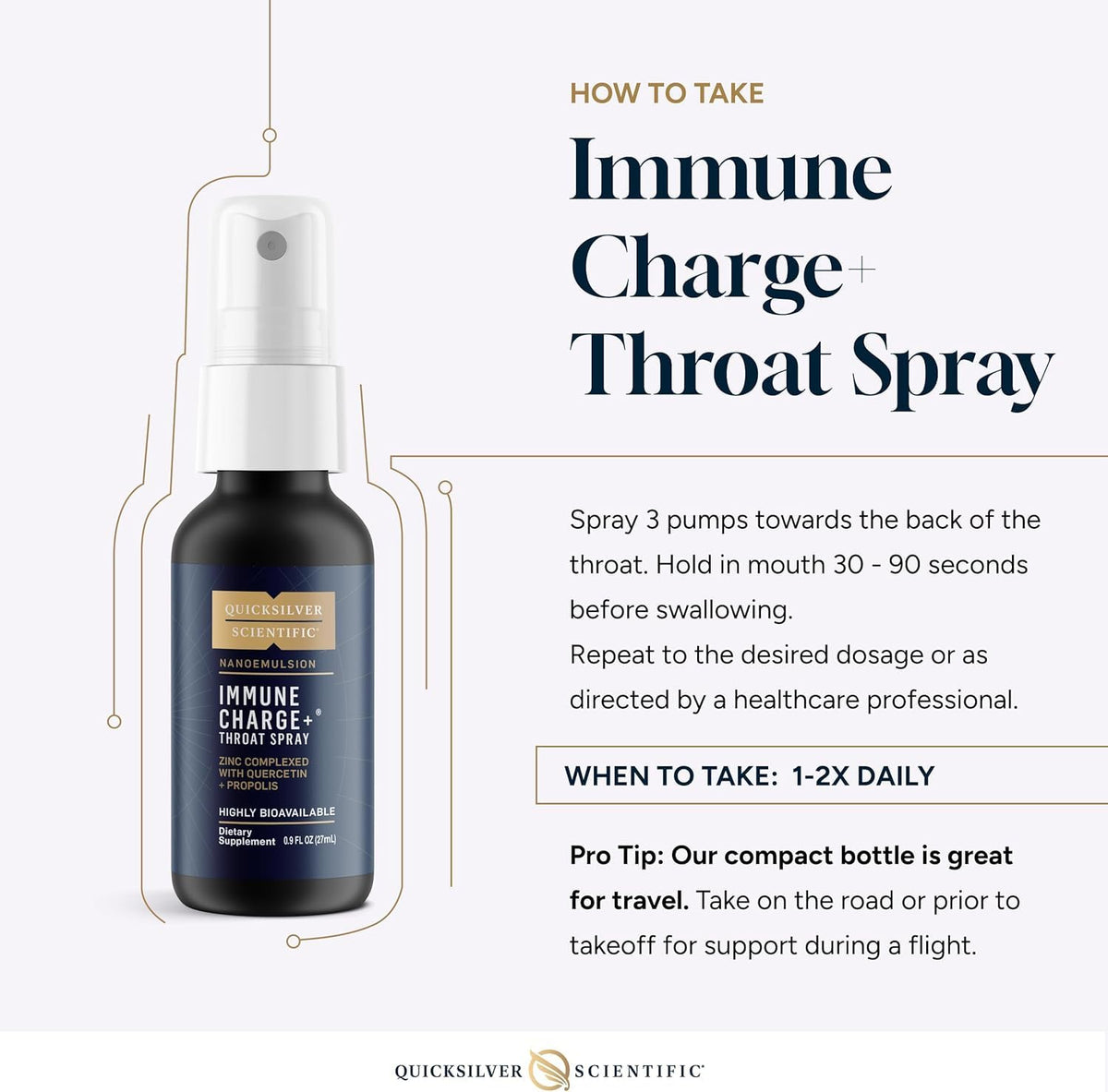 Quicksilver Scientific Immune Charge+ Zinc Throat Spray - 0.9 fl oz - image 6