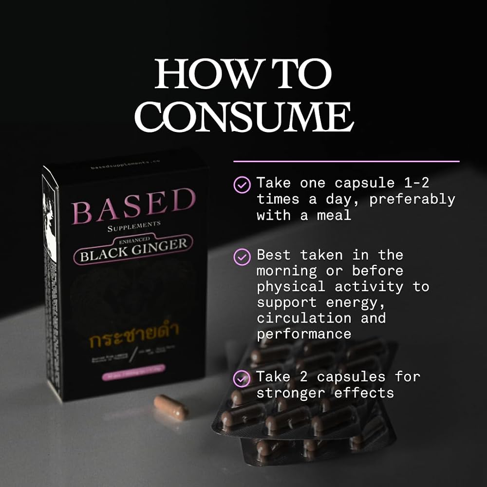 Based Supplements Black Ginger Extract 300mg - 30 Capsules - image 3
