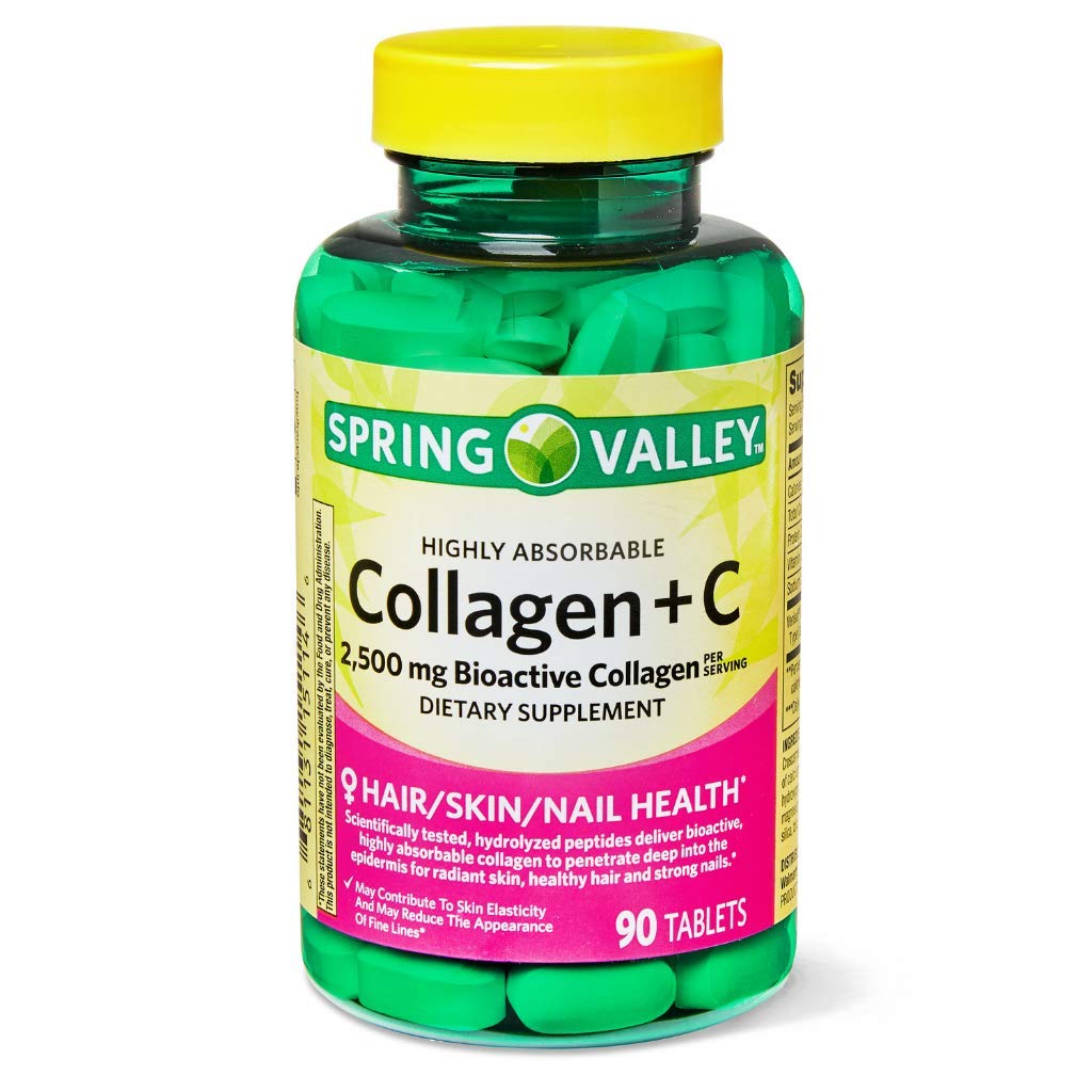 Spring Valley Highly Absorbable Collagen + Vitamin C - 90 Tablets