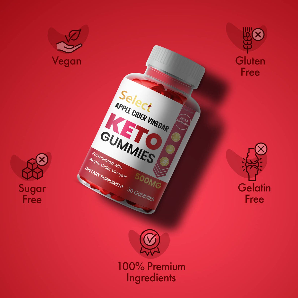 Gold Nutra Select Keto ACV Gummies Maximum Strength - 30 Gummies - image 3