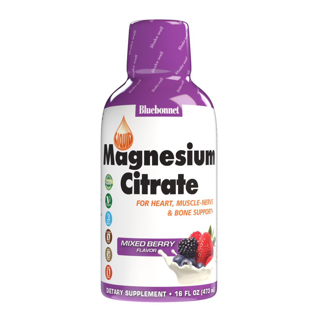 BlueBonnet Magnesium Citrate 420 mg Liquid - Calm Mind & Body - 16 FL OZ