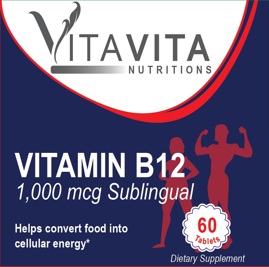 VitaVita Nutritions Vitamin B12 1,000 mcg Sublingual - 60 Tablets - image 3