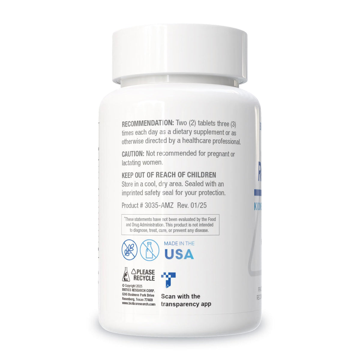 BIOTICS RESEARCH Renal Plus Kidney Support - 180 Tablets - image 3