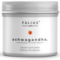 FOLIUS LABS Ashwagandha 500mg Herbal Energy Support - 120 Capsules