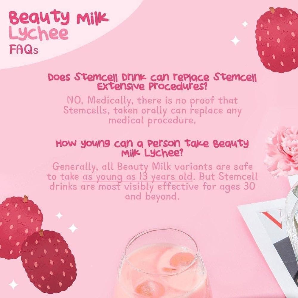 RosySkin Essentials Dear Face Beauty Milk Lychee Collagen Drink - 2 Pack - image 3
