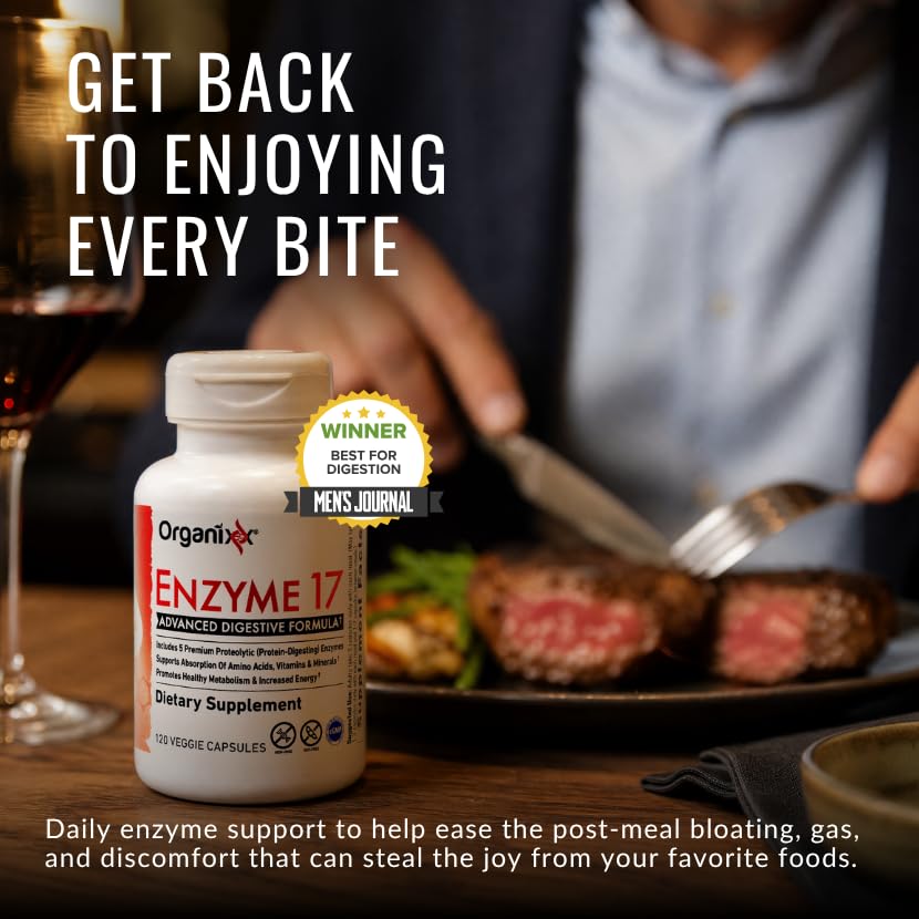 Organixx Enzyme 17 Digestive Enzymes for Gut Health - 120 Capsules - image 2