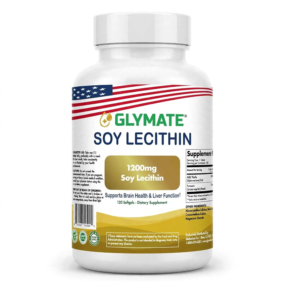 Glymate Soy Lecithin 1200mg Brain & Liver Support - 120 Softgels