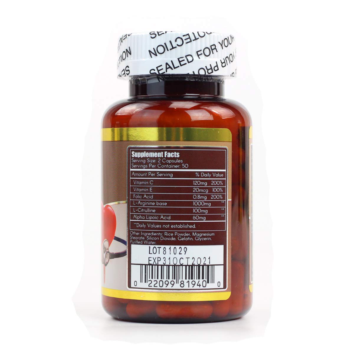 Woohoo Natural Nitric Oxide Synthase NOS - 100 Capsules - image 2