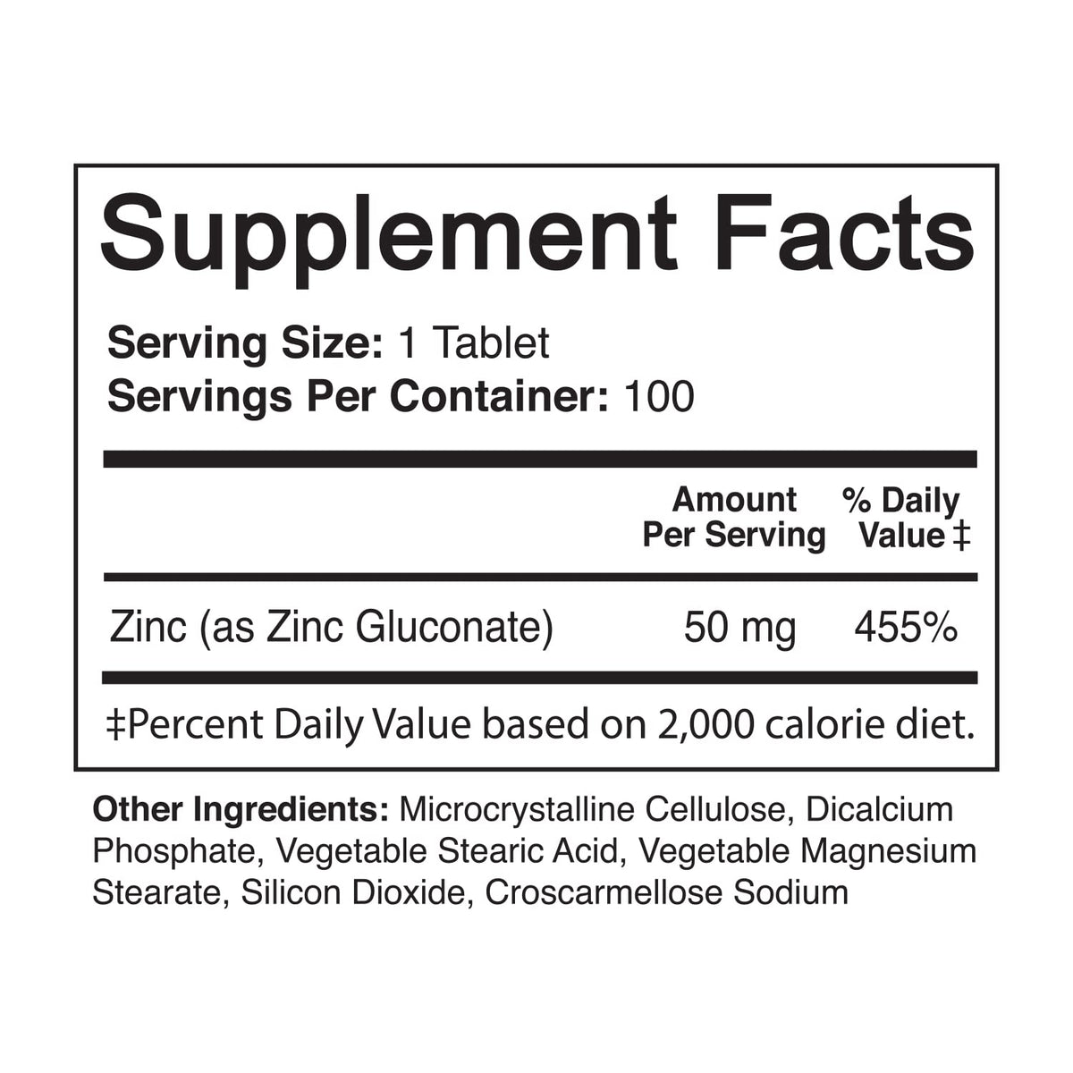 NutriFlair Zinc Gluconate 50mg Immune Support - 100 Tablets - image 2