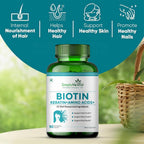 Simply Herbal Biotin Vitamin B7 for Hair, Skin & Nails - 90 Vegetarian Capsules - image 5