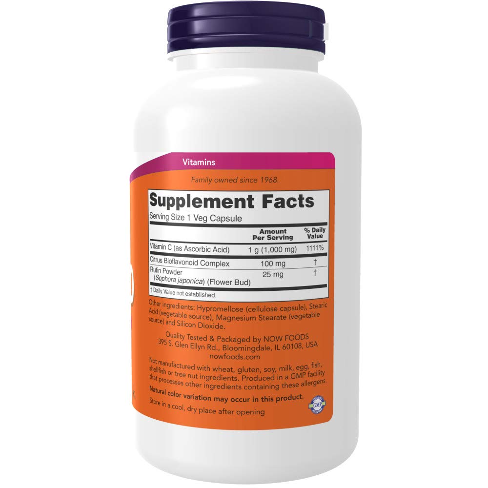 NOW Foods Vitamin C-1000 with Bioflavonoids - 500 Capsules - image 2