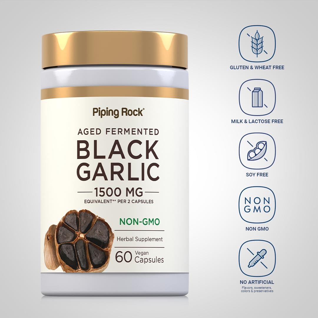 Piping Rock Black Garlic Supplement - 60 Capsules - image 3