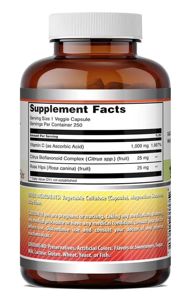 Amazing Nutrition Vitamin C with Rose Hips & Citrus Bioflavonoids 1000 mg - image 6