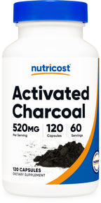 Nutricost Activated Charcoal 120 Capsules - Premium Activated