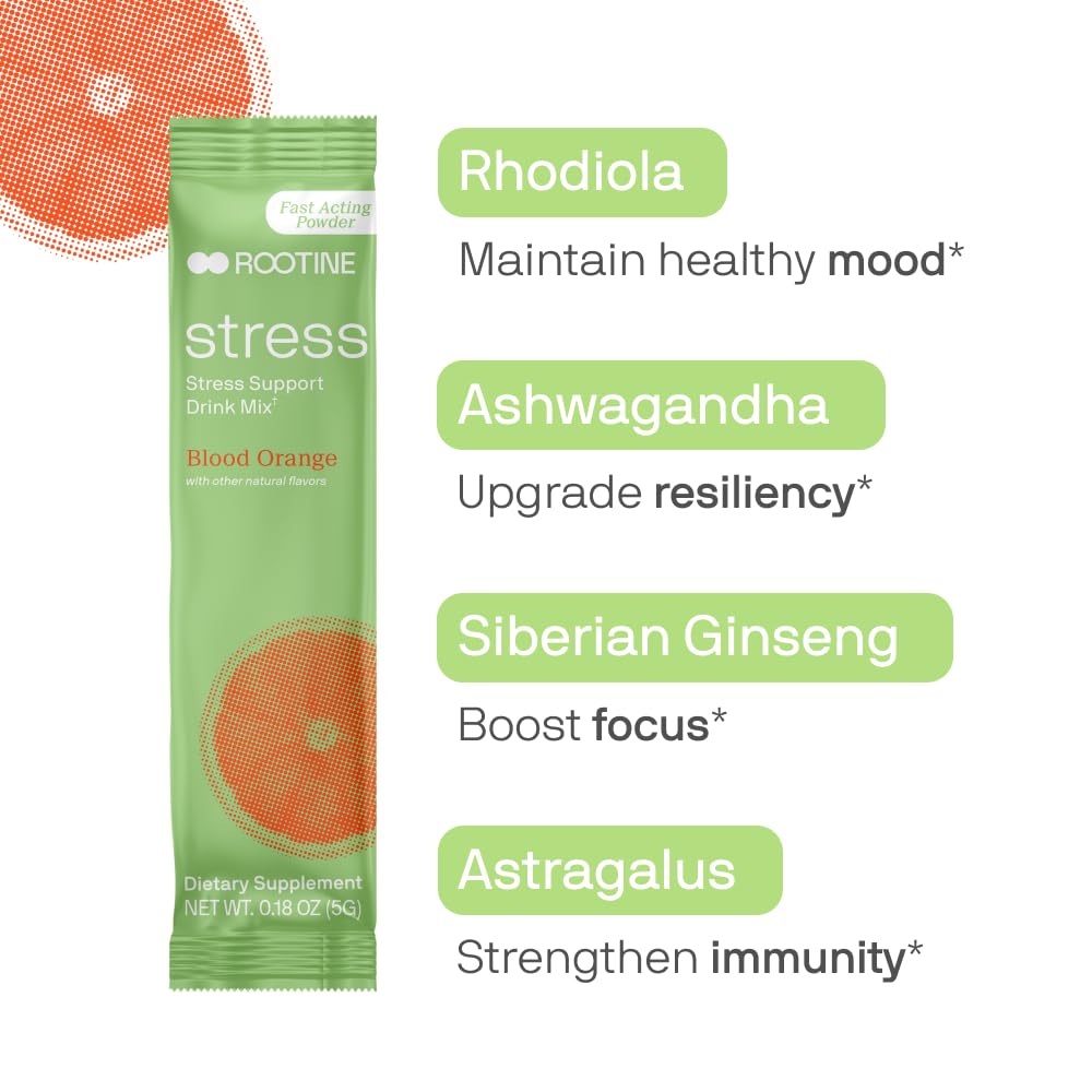 Rootine Stress Support Calm Drink Mix Powder - 10 Pack - image 2