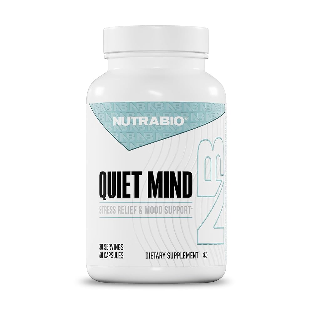 NutraBio Quiet Mind Stress Relief Supplement - 60 Capsules