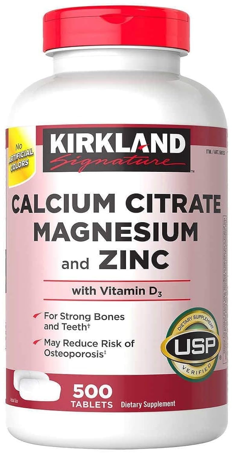 Kirkland Signature Calcium Citrate Magnesium and Zinc - 500 Tablets