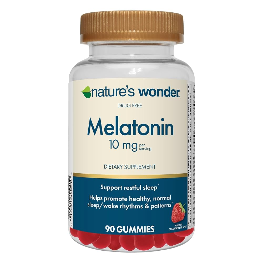 Nature's Wonder Melatonin 10 mg Gummies for Sleep - 90 Count